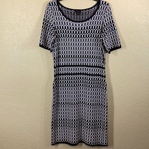 Ann Taylor Sweater Dress Black White Size M